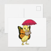 傘をさす蝶 ポストカード (正面/裏面)