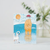 傘をさす象 ポストカード (スタンド正面)
