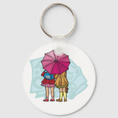 傘を差した女子生徒 キーホルダー (正面)
