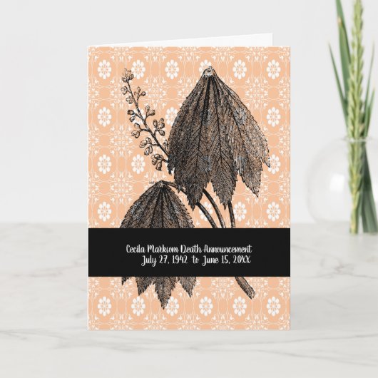 傘を差した女性の死亡の発表 カード (正面)