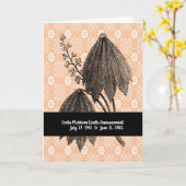 傘を差した女性の死亡の発表 カード (黄色い花)