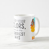 傘を巻いた女の子の前向き引用文 コーヒーマグカップ (正面右)