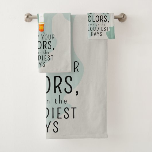 傘を巻いた女の子の前向き引用文 バスタオルセット (インサイチュ)