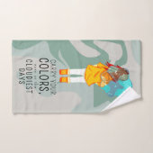 傘を巻いた女の子の前向き引用文 バスタオルセット (ハンドタオル)