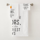 傘を巻いた女の子の前向き引用文 バスタオルセット (インサイチュ)