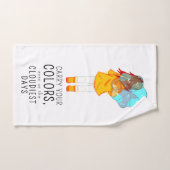 傘を巻いた女の子の前向き引用文 バスタオルセット (ハンドタオル)