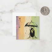 傘を持ち上げ、ひげ出し：カブトムシよくはしゃぐムシ ノートカード (正面/裏面インサイチュ)