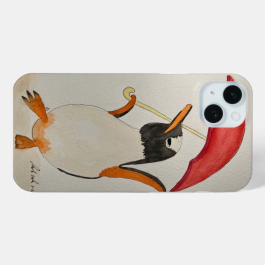 傘を持ったペンギン Case-Mate iPhoneケース (裏面 (横))