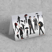 傘を持った人々 カード