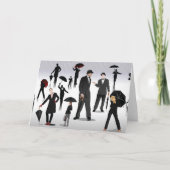 傘を持った人々 カード (正面)