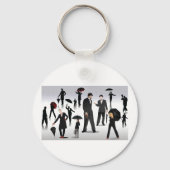 傘を持った人々 キーホルダー (正面)