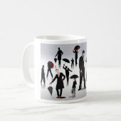 傘を持った人々 コーヒーマグカップ (正面左)