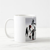 傘を持った人々 コーヒーマグカップ (左)
