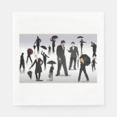 傘を持った人々 スタンダードランチョンナプキン (正面)