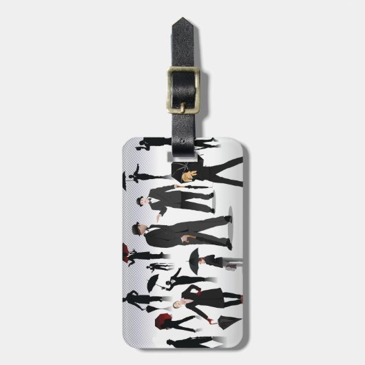 傘を持った人々 ラゲッジタグ (正面縦)