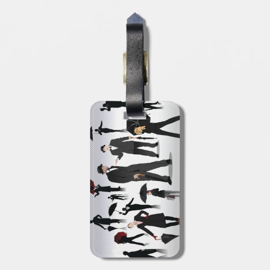 傘を持った人々 ラゲッジタグ (裏面縦)