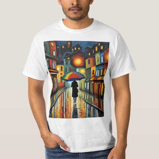 傘を持った女性1 Tシャツ (正面)