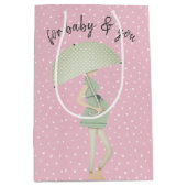 傘を持った妊婦 ミディアムペーパーバッグ (正面)