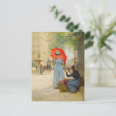 傘を持った若い女性 | ビクトル・ガブリエル・ギルバート ポストカード (スタンド正面)