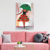 傘を持っている少女 キャンバスプリント (インサイチュ (リビング))