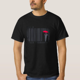 傘を持つエレガントな紳士のバーコード Tシャツ