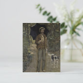 傘を持つクロード・モネ|の人、c.1868-69 ポストカード (スタンド正面)