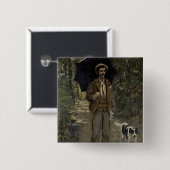 傘を持つクロード・モネ|の人、c.1868-69 缶バッジ (正面&裏面)