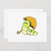 傘を持つケータピラー ポストカード (正面/裏面)