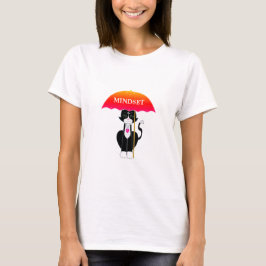 傘を持つタキシード猫 Tシャツ