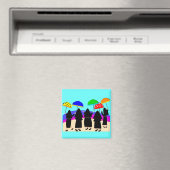 傘を持つ修道女"雨を期待" マグネット (インサイチュ (食洗機))