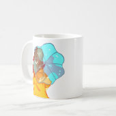 傘を持つ女の子の風スケッチ コーヒーマグカップ (正面左)