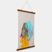 傘を持つ女の子の風スケッチ 吊り下げ型タペストリー (傾斜あり)