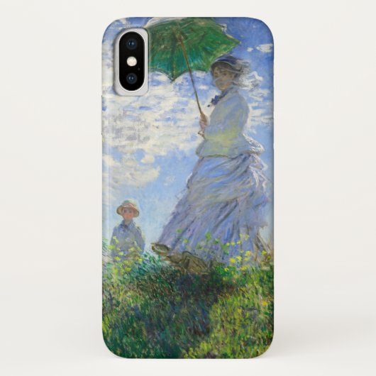 傘を持つ女性、モネ夫人とその息子 Case-Mate iPhoneケース (裏面)