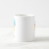 傘を持つ少女の風の中のデッサン コーヒーマグカップ (中央)