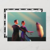 傘を持つ社交ダンスのダンサー ポストカード (正面/裏面)