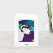 傘を持つTakaneクールな東洋のKokoの芸者 カード (裏面)