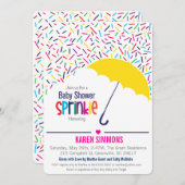 傘を雨が降っているベビーシャワーの招待状を振りかけて下さい 招待状 (正面/裏面)