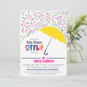 傘を雨が降っているベビーシャワーの招待状を振りかけて下さい 招待状 (スタンド正面)