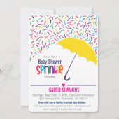 傘を雨が降っているベビーシャワーの招待状を振りかけて下さい 招待状 (正面)