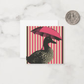 傘アップ&虹の待ち時間：アヒル ノートカード (正面/裏面インサイチュ)