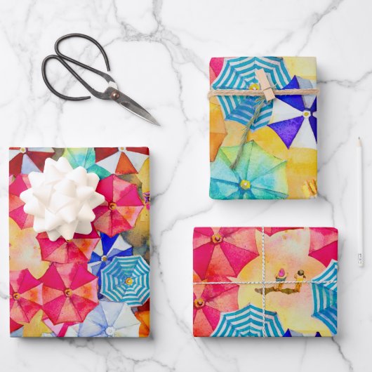 傘インザサンドビーチ ラッピングペーパーシート (正面)