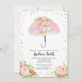 傘エイプリルシャワーベビーシャワー招待状 招待状 (正面)