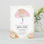 傘エイプリルシャワーベビーシャワー招待状 招待状 (スタンド正面)