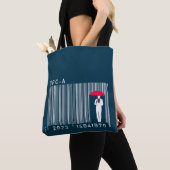 傘エレガントのバーコードを持つ紳士 トートバッグ (クローズアップ)