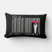 傘エレガントのバーコードを持つ紳士 ランバークッション (正面)