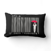 傘エレガントのバーコードを持つ紳士