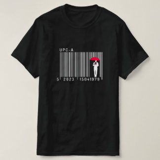 傘エレガントのバーコードを持つ紳士 Tシャツ