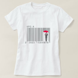 傘エレガントのバーコードを持つ紳士 Tシャツ