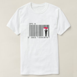 傘エレガントのバーコードを持つ紳士 Tシャツ