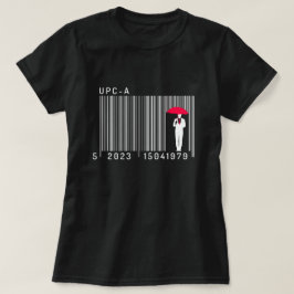 傘エレガントのバーコードを持つ紳士 Tシャツ